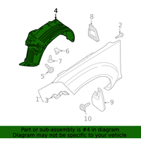 New Genuine Nissan Protector-Front Fender,Lh 63841EA800 / 63841-EA800 OEM