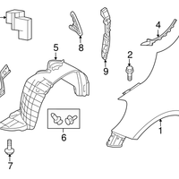 New Genuine Nissan Protector-Front Fender,Rh 638429KK0A / 63842-9KK0A OEM