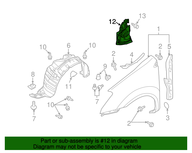 New Genuine Nissan Cover-Splash,Hoodledge Rh 64838JG00A / 64838-JG00A OEM