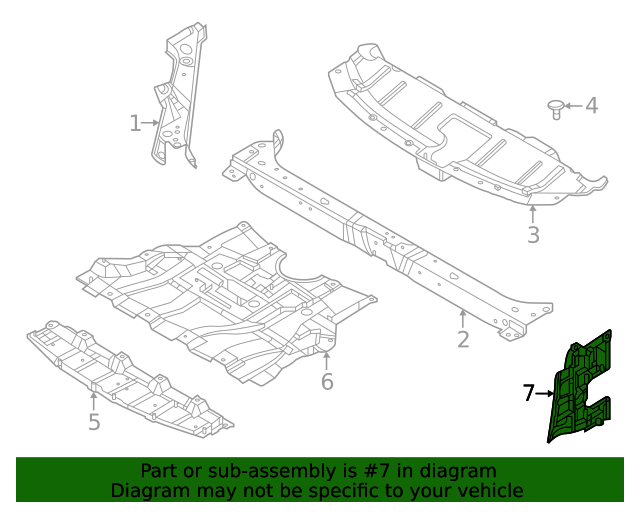 New Genuine Nissan Cover-Front Under,Lh 648396RA0A OE