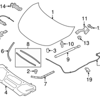 New Genuine Nissan Bracket-Hood Lock Control 653265AA0B / 65326-5AA0B OEM