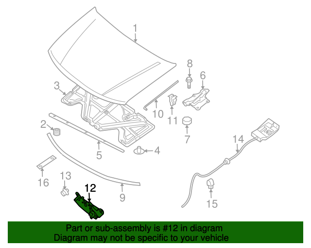 New Genuine Nissan Male Assy Hood Lock 65601ZS00A / 65601-ZS00A OEM