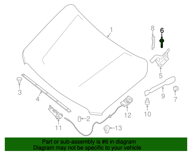 New Genuine Nissan Bolt Hood/Lk 65698EQ30A / 65698-EQ30A OEM