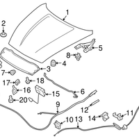 New Genuine Nissan Hood Prop Rod Grommet Support (2009-2026) OE 65773AX000
