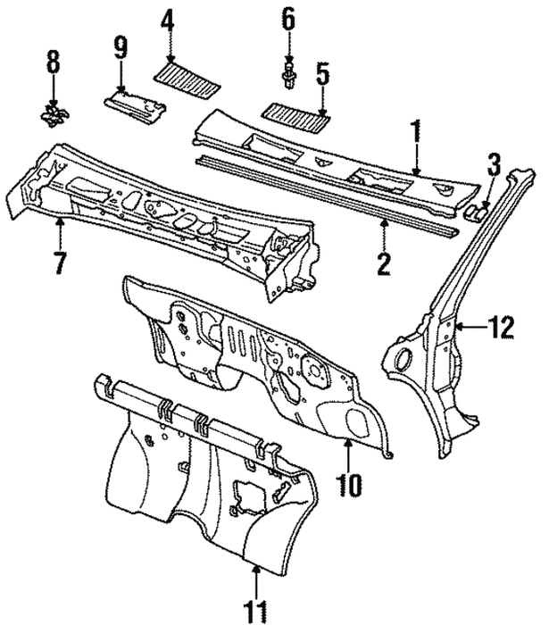 New Genuine Nissan Fastener Cowl 6681401G00 / 66814-01G00 OEM