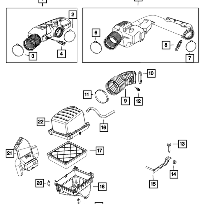 New Genuine Mopar Hose Make Up Air OE 68023283AB