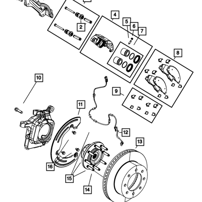 New Genuine Mopar Spring Disc Brake Pad OE 68034092AA