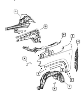 New Genuine Mopar Bracket Fender Front Carrier Mounti OE 68036265AA