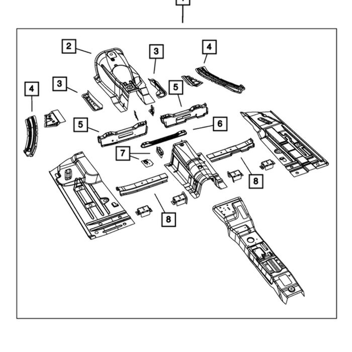 New Genuine Mopar Extension Front Side Rail OE 68043925AA