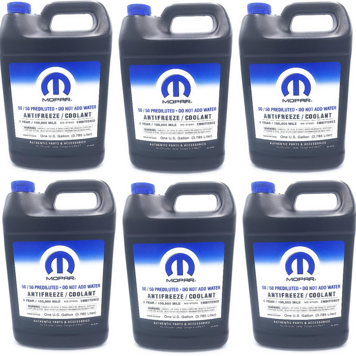 New Genuine Mopar Engine Coolant 6 Gallons Anti-Freeze Pack (x6) (2007-2012) OE