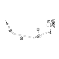 Pack of 5 New Genuine Mopar Bushing Stabilizer Bar OE 68100621AA