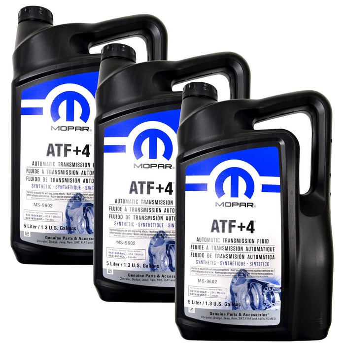 New Genuine Mopar Automatic Transmission Fluid Oil ATF+4 5 Liters Kit (x3) OE