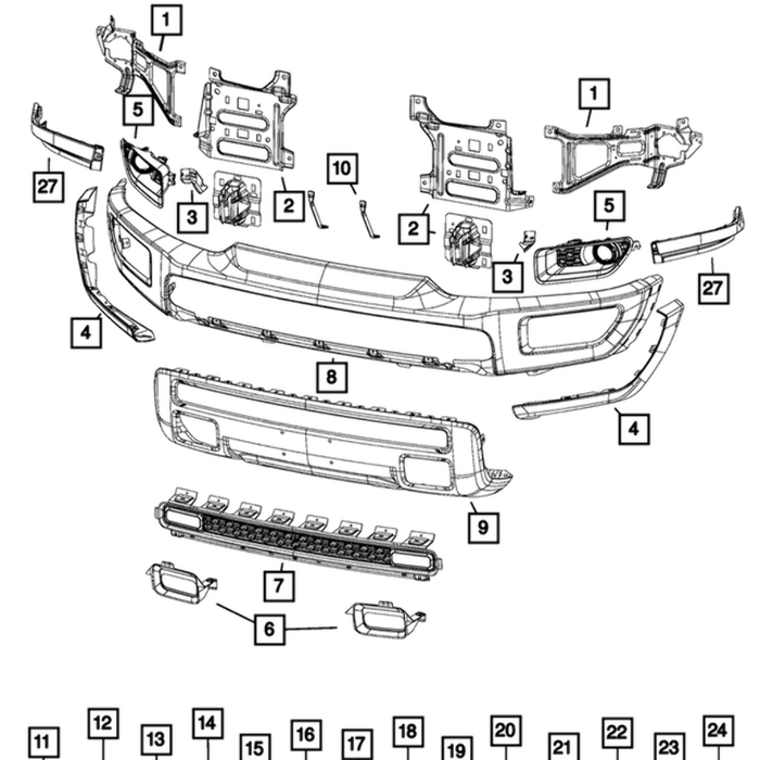 New Genuine Mopar Bracket Bumper OE 68271501AC