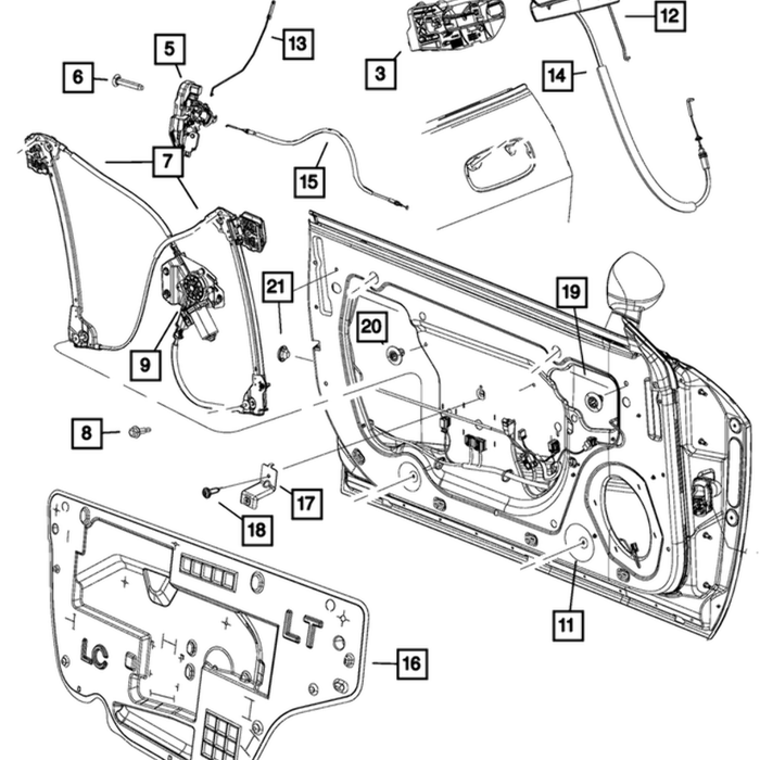 New Genuine Mopar Motor Window Regulator 2017-2023 OE 68376201AA
