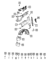 New Genuine Mopar Bezel Front Fender 2021-2024 OE 68443263AA