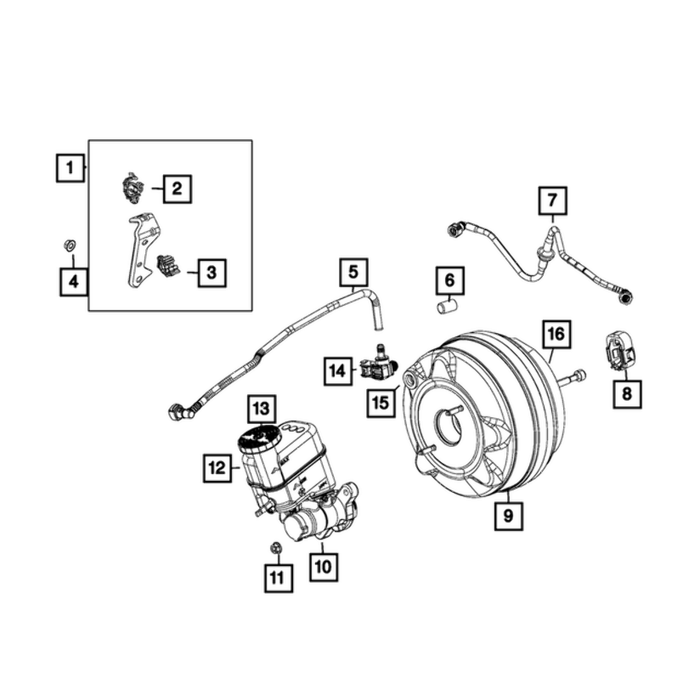 New Genuine Jeep Compass Brake Booster Vacuum Hose (2023-2025) OE 68455170AB