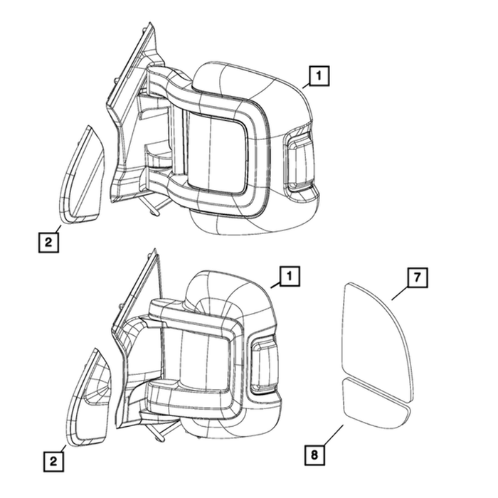 New Genuine Mopar Mirror Mirror Replacement 2014-2023 OE 68465079AA