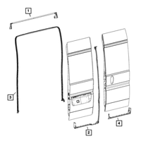 New Genuine Mopar Weatherst Cargo Door 2014-2023 OE 68472320AA