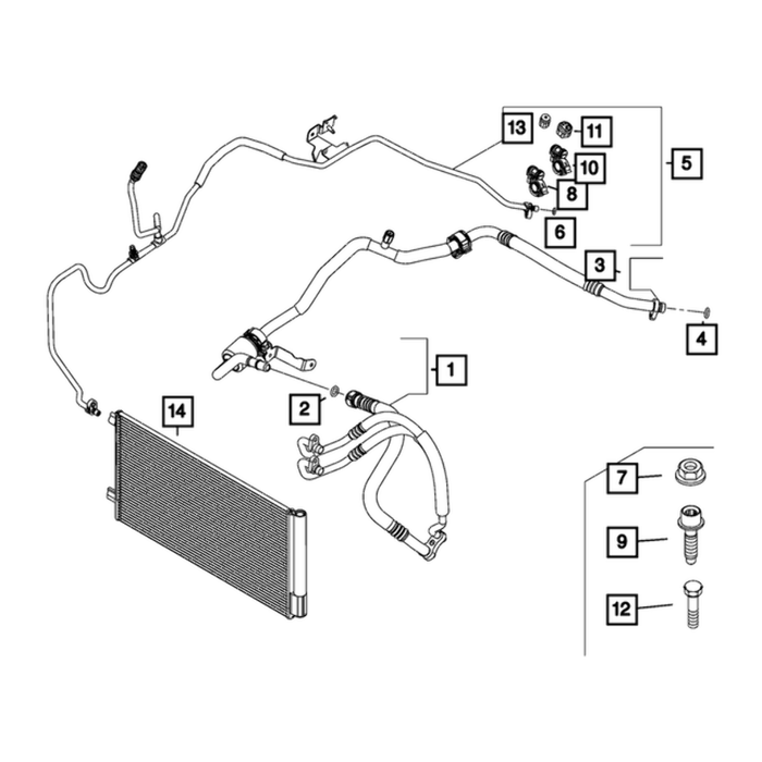 New Genuine Mopar Line A/C Suction 2019-2021 OE 68519340AA