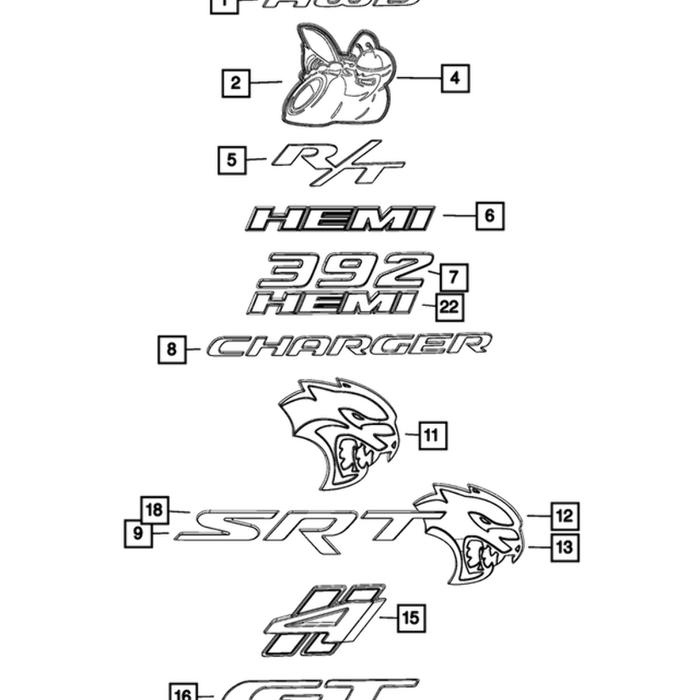 New Genuine Mopar Nameplate Scat Pack 2022-2023 OE 68567542AA