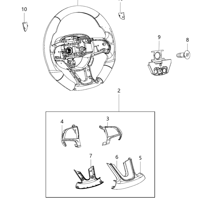 New Genuine Jeep Grand Cherokee Steering Wheel Kit (2018-2021) OE 6VC76TASAA