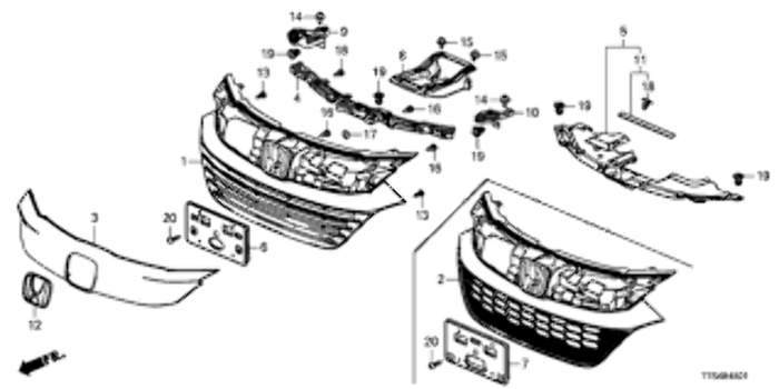 New Genuine Honda HR-V Front Bumper Grille Molding  (2019-2021) OE 71122T7AJ51