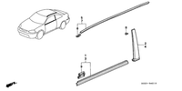Genuine Honda Civic Front Door Molding Assembly Right (1996-2000) OE 72410S03003