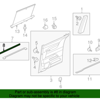 New Genuine Honda Odyssey Left Inner Sliding Door Weatherstrip OE 72875TK8A01
