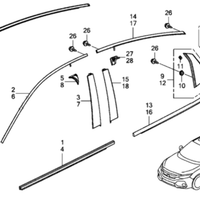 New Genuine Honda Civic Rear Door Molding Sash Left (2017-2021) OE 72965TGGA11