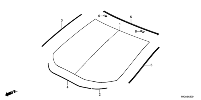 New Genuine Honda Front Right Windshield Molding 73150TR3A01 / 73150-TR3-A01 OEM