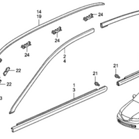 New Genuine Acura TSX 04-08 Right Roof Molding Windshield E-Clip 73157SEA003 OEM