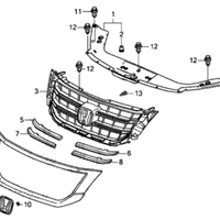 New Genuine Honda Crosstour Front Bumper Grill Base (2013-2015) OE 75101TP6A61