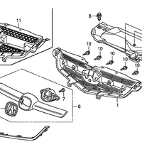 New Genuine Acura TL Front Grille Molding Lower (2004-2006) OE 75125SEPA00