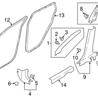 Genuine Nissan Rogue Center Pillar Garnish Upper Left (2017-2019) OE 769146MA0A