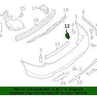 Genuine Nissan Closing Plate-Rear Bumper Lh OEM 788196FL0A