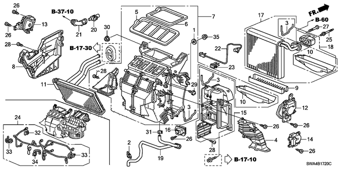 New Genuine Honda CR-V Vent Gasket Set Heater OE 79103SWAA41