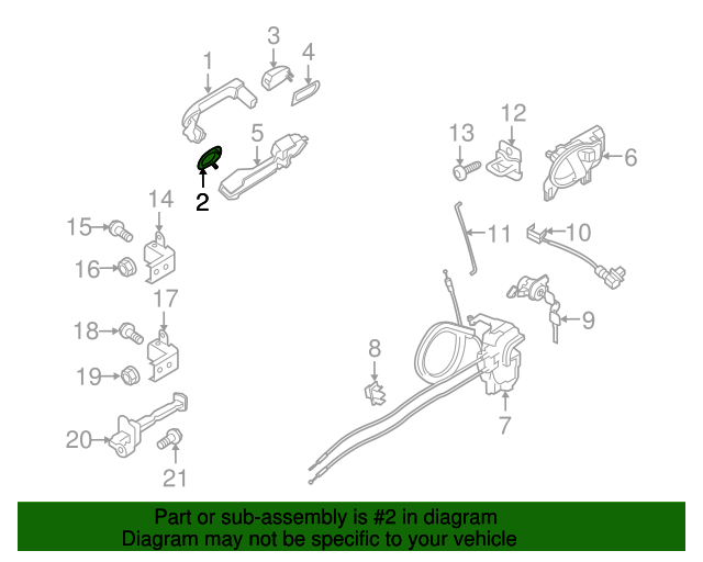 New Genuine Nissan Gasket - Door Outside Handle, Front OE 806521HL0A