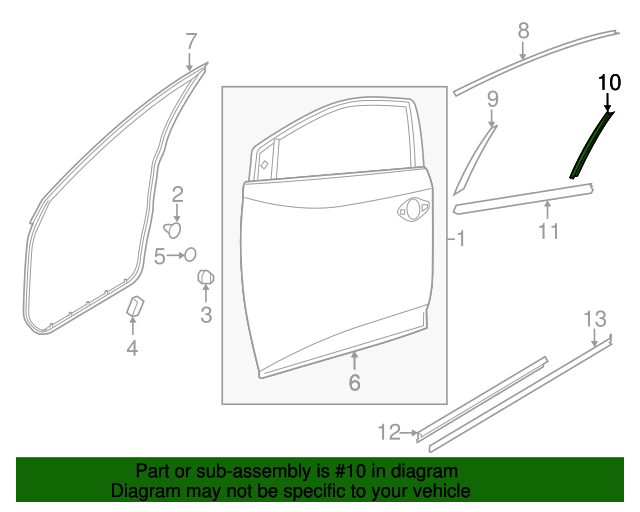 New Genuine Nissan Tape-Fr Door Rh OE 808185AA1A