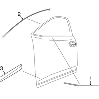 Genuine Nissan Rh Moulding - Front Door OEM 808709UA0A