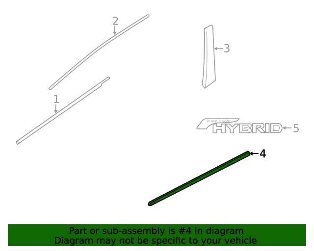 Genuine Nissan Lh Moulding-Front Door OEM 808775HA0A