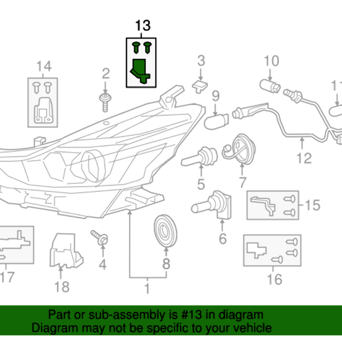 Genuine Toyota OE Retainer, Headlamp P 81193-47150
