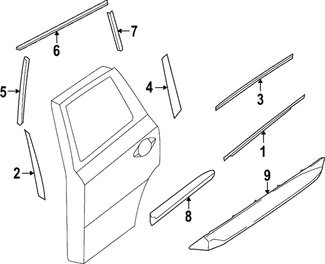 New Genuine Nissan Tape-Rear Door Outside,Rh 828123KA2A / 82812-3KA2A OEM