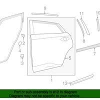 New Genuine Nissan Tape-Rear Door Outside,Lh 828135AA0B / 82813-5AA0B OEM
