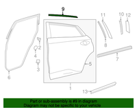 New Genuine Nissan Tape-Rear Door Sash,Rear Lhh 828195AA1A / 82819-5AA1A OEM