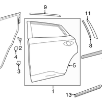 New Genuine Nissan Tape-Rear Door Sash,Rear Lhh 828195AA1A / 82819-5AA1A OEM