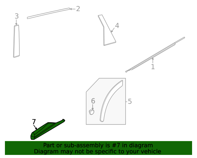 New Genuine Nissan Moulding - Rear Door, Rh OE 828706RR0B