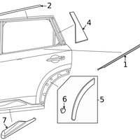 New Genuine Nissan Moulding - Rear Door, Rh OE 828706RR0B