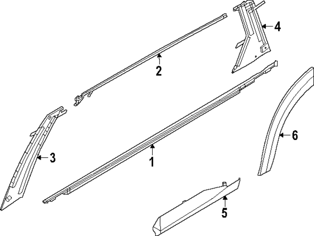 New Genuine Nissan Moulding-Rear Door, Rh OE 828766TA6A