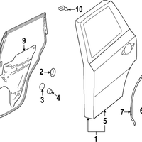 New Genuine Infiniti Protector-Rear Door,Rh 828923JA0B OEM
