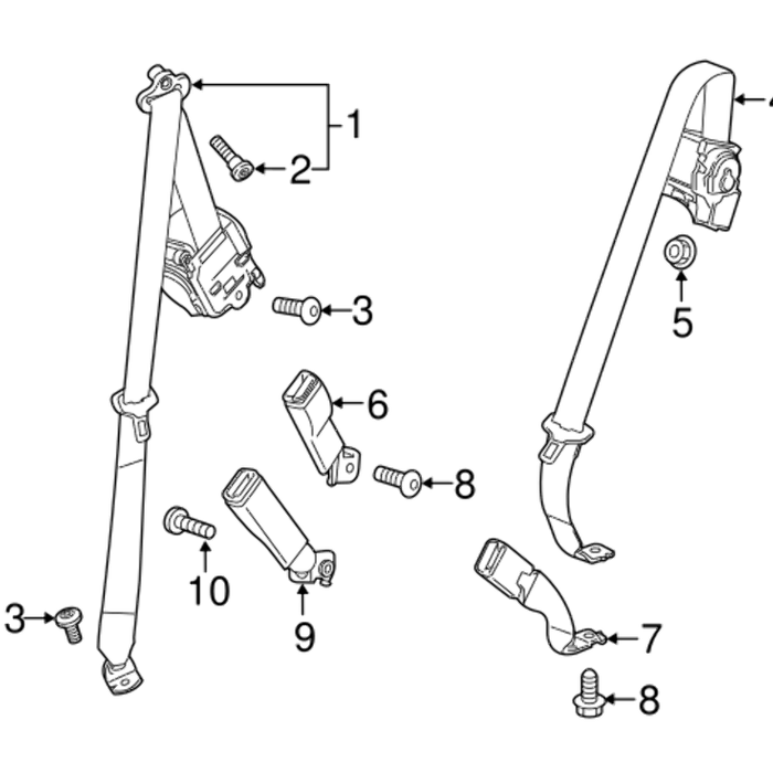 New Genuine GMC Acadia XT5 Rear Seat Belt Retractor Kit Center OE 84826212